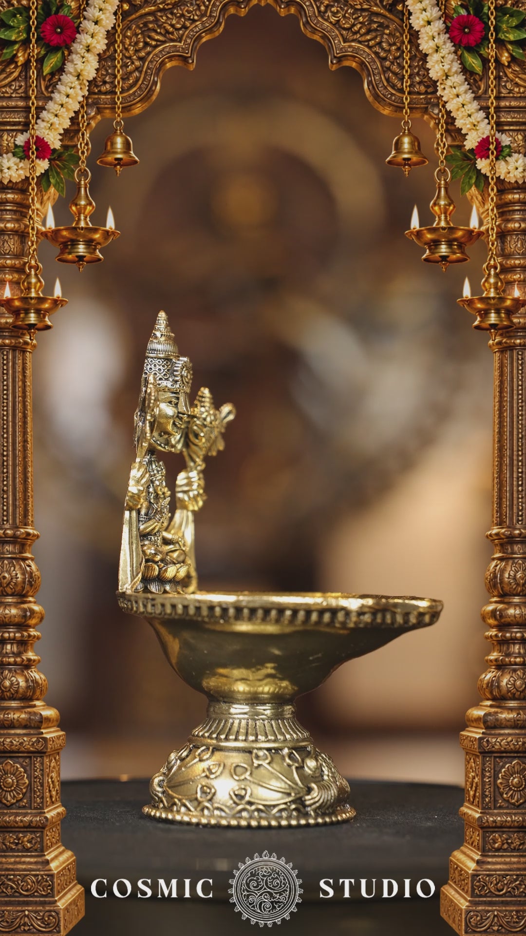 5″ Lakshmi Balaji Round Base Lamp | Super Fine Brass | Polished Finish — video