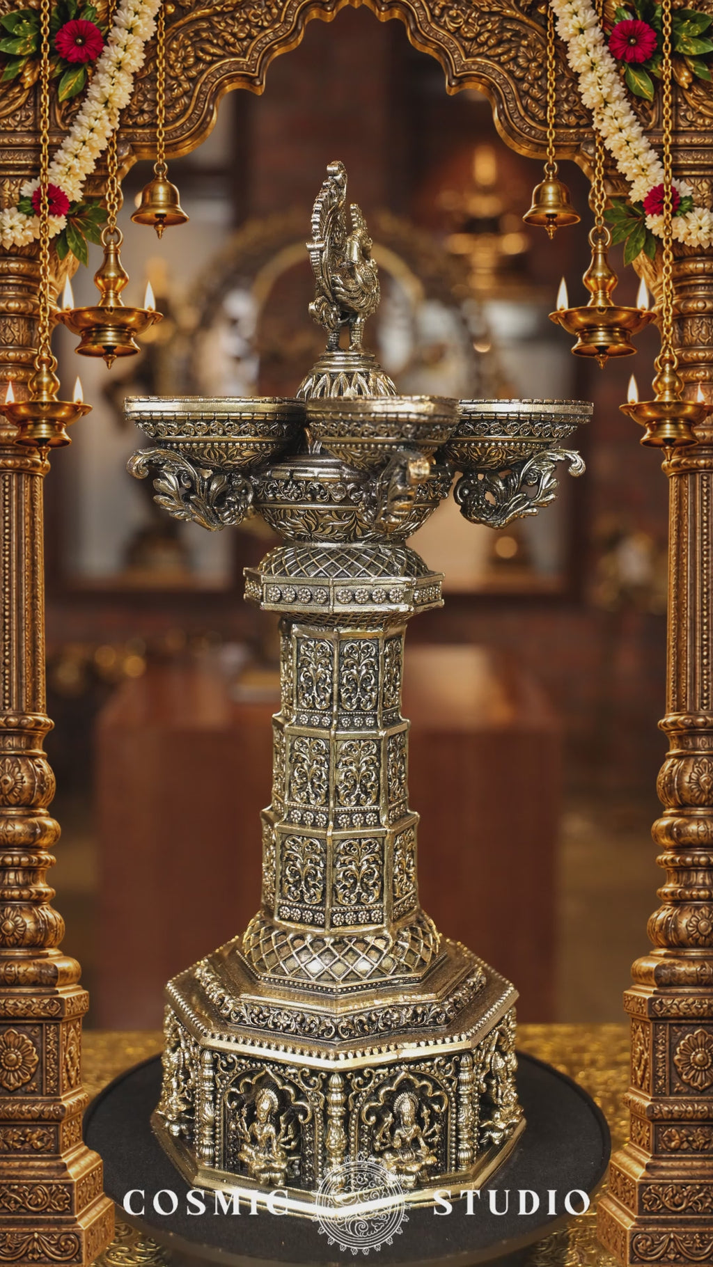 14″ Aasthalakshmi SPL Annam Kuttuvillaku Pair | Super Fine Brass | Polished Finish — video