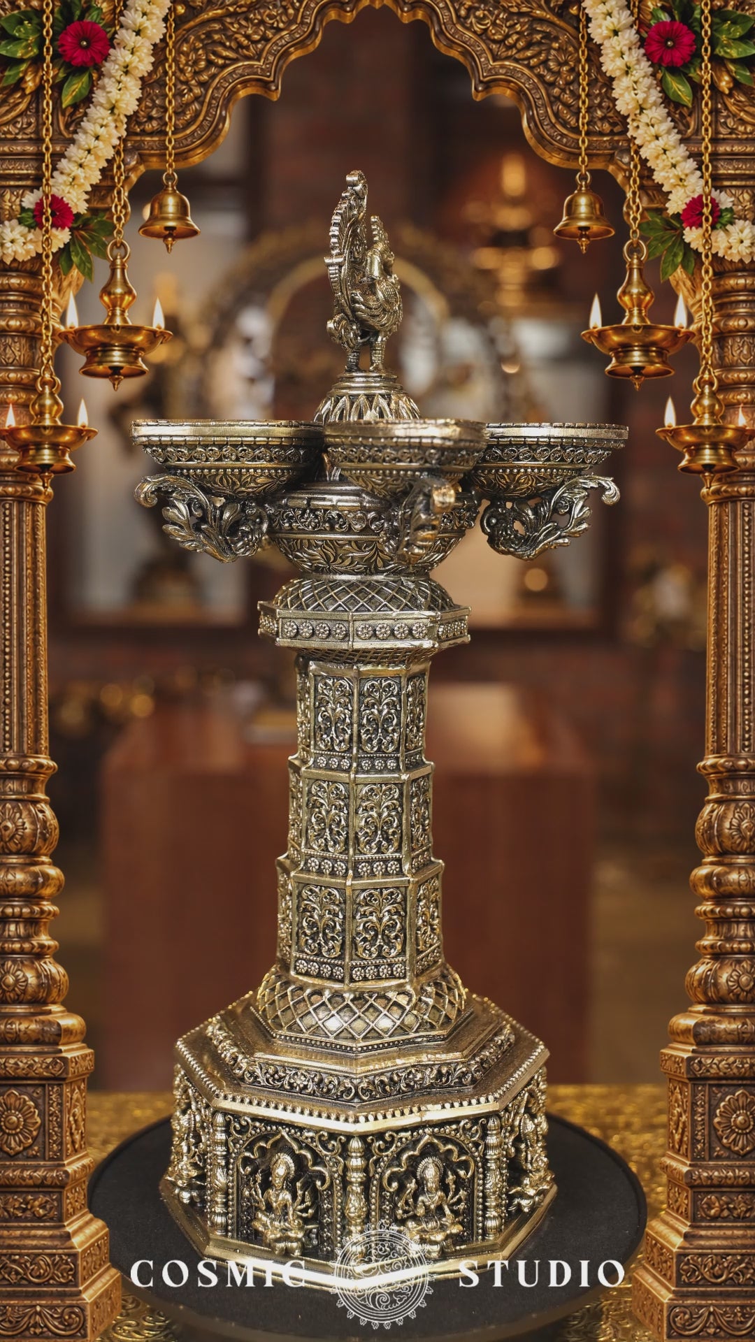 14″ Aasthalakshmi SPL Annam Kuttuvillaku Pair | Super Fine Brass | Polished Finish — video