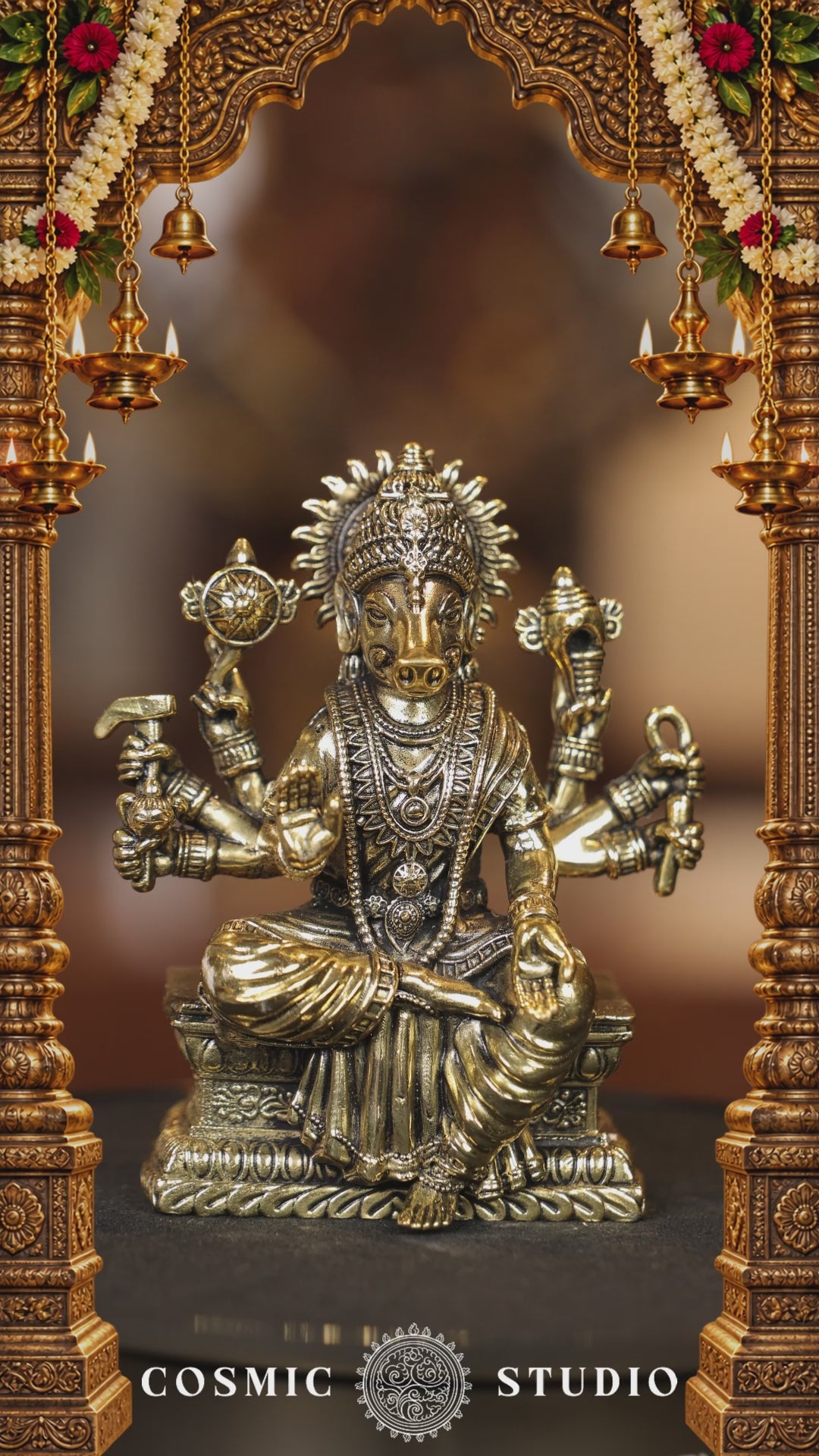 4″ Varagi Amman Sitting | Super Fine Brass | Polished Finish — video