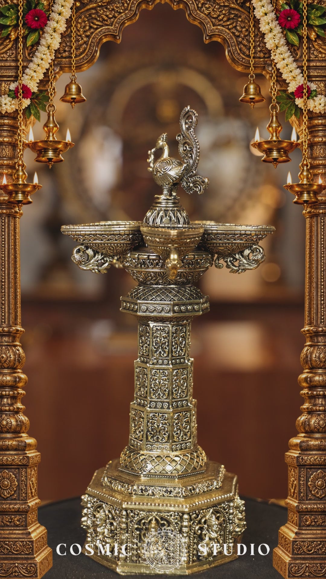 10″ Aasthalakshmi SPL Annam Kuttuvillaku Pair | Super Fine Brass | Polished Finish — video