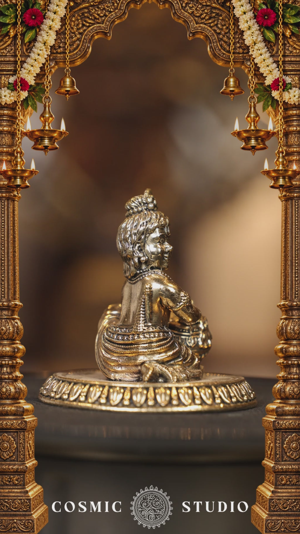 3″ Sitting Butter Krishana | Super Fine Brass | Polished Finish — video