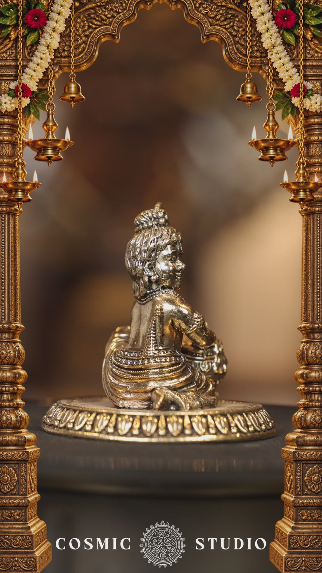 3″ Sitting Butter Krishana | Super Fine Brass | Polished Finish — video