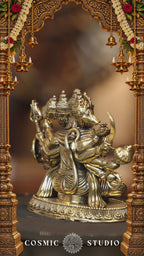 4″ Panchamuki Hanuman Sitting | Super Fine Brass | Polished Finish — video