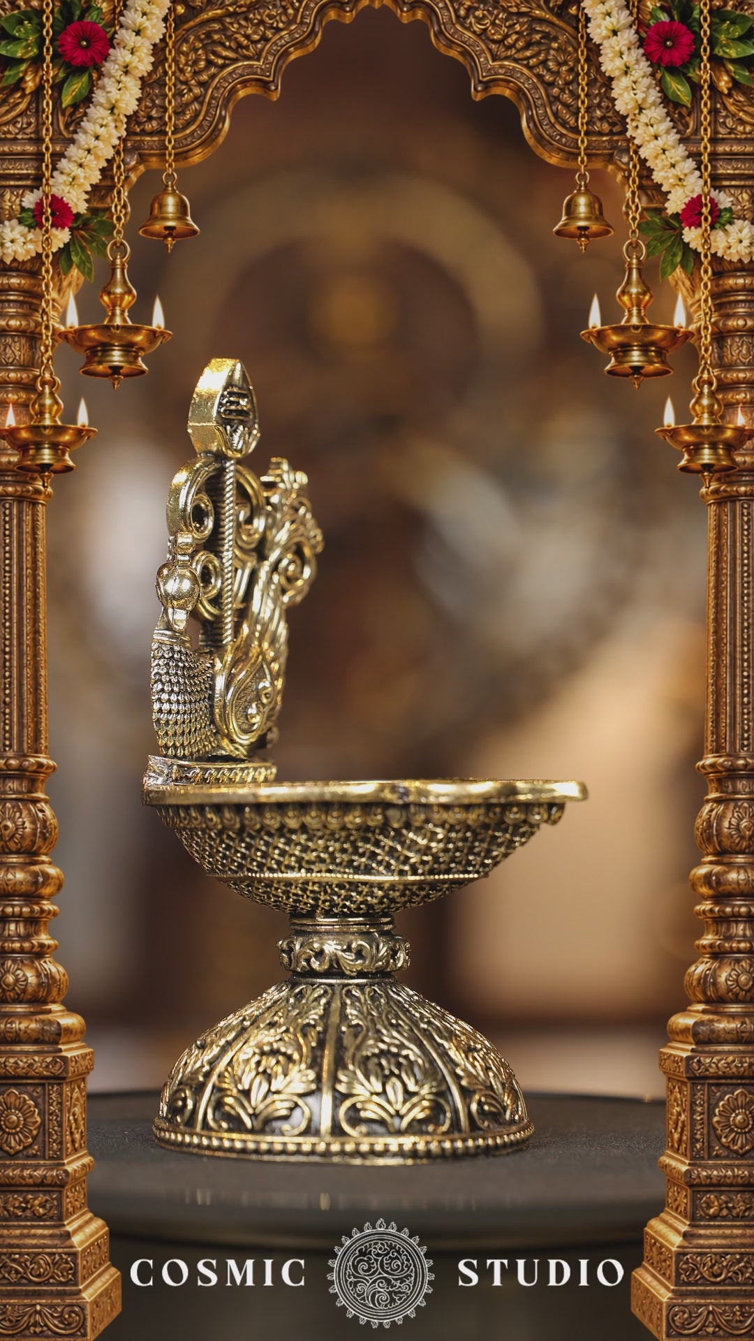 6″ Murugan Om Vel Seval Lamp | Super Fine Brass | Polished Finish — video