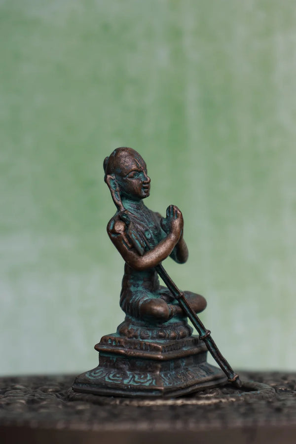 2″ Sri Ramanujar | Panchaloha | Green Patina Finish dimensions