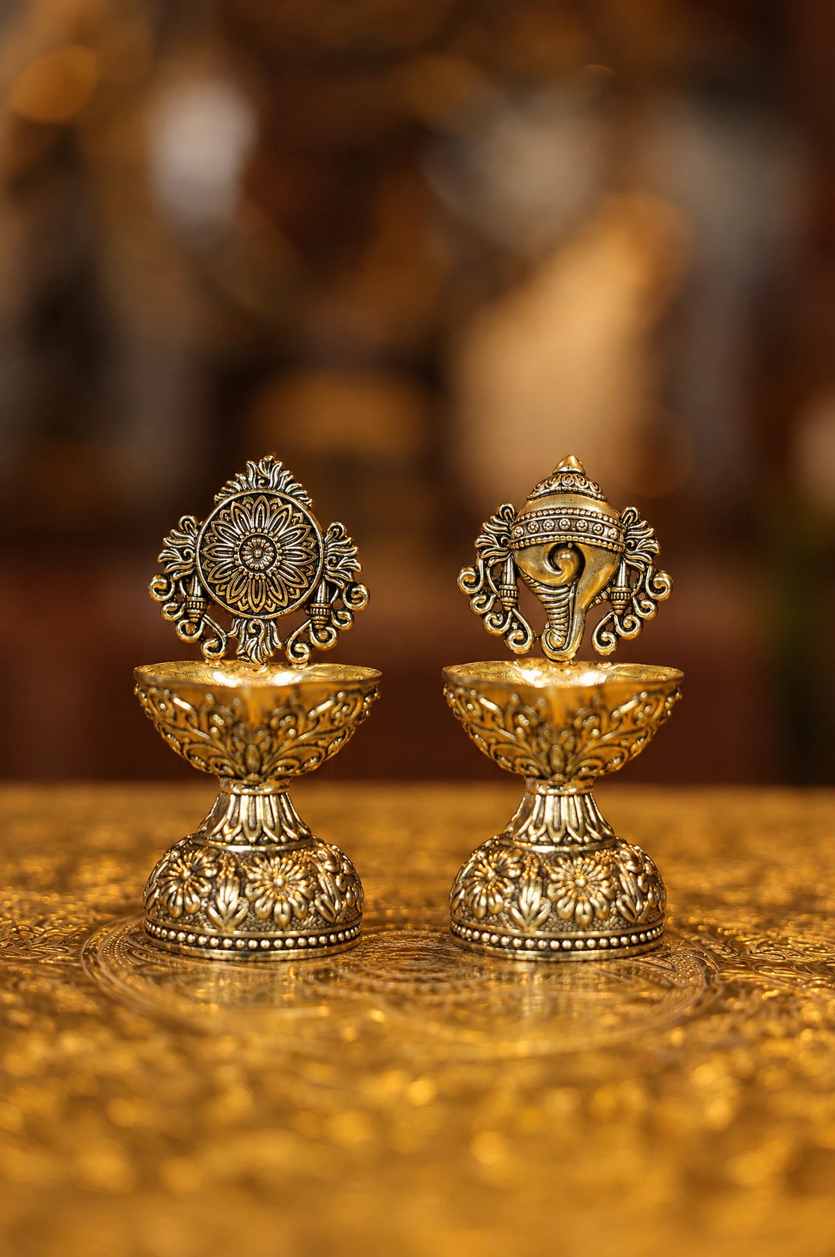 4″ Sangu Chakaram Lamp | Super Fine Brass | Polished Finish