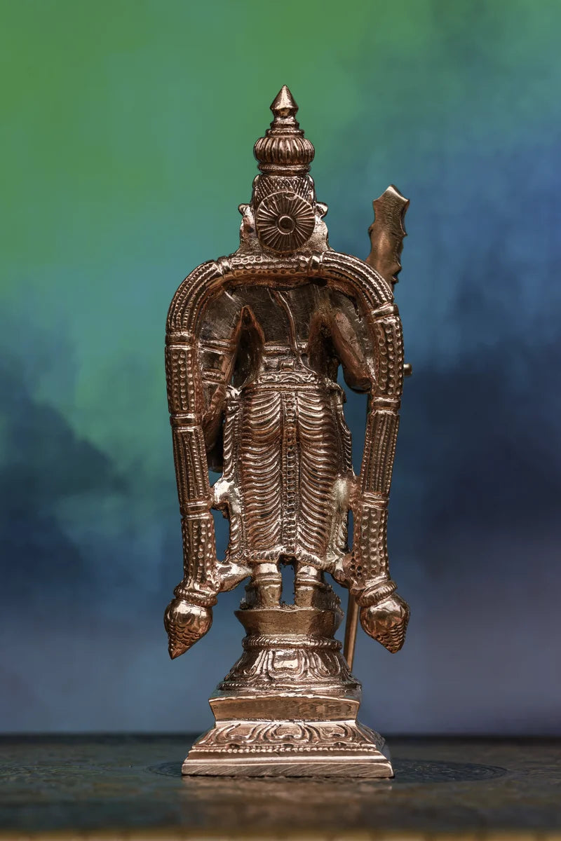 6″ Swamimalai Murugar | Handcrafted Panchaloha | Polished Finish