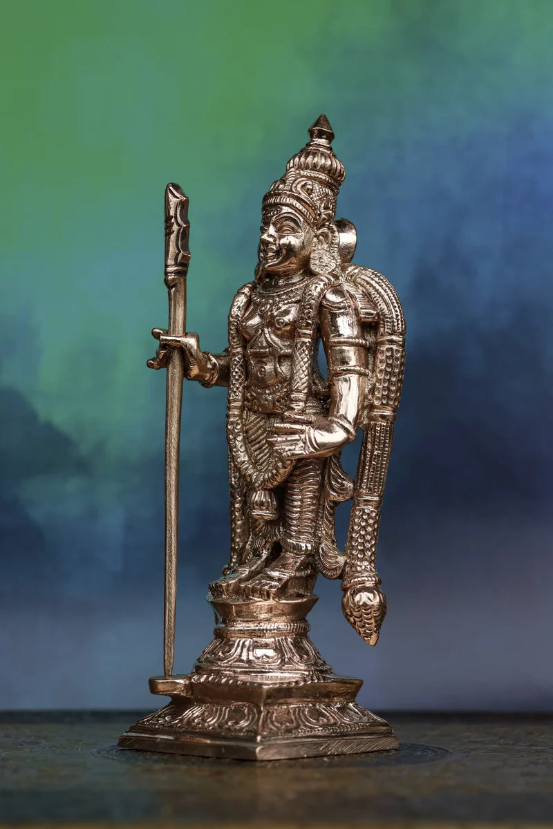 6″ Swamimalai Murugar | Handcrafted Panchaloha | Polished Finish