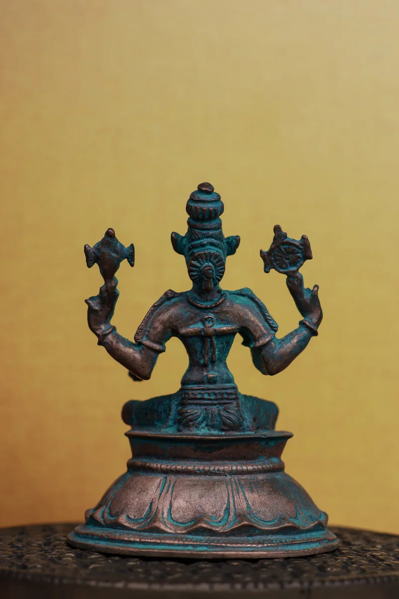 3.5″ Varahi Amman Idol | Handcrafted Panchaloha | Green Patina