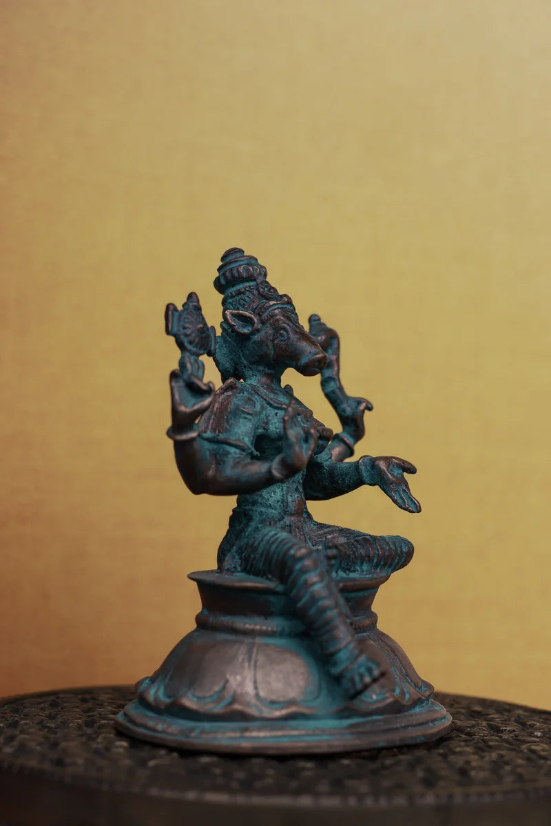 3.5″ Varahi Amman Idol | Handcrafted Panchaloha | Green Patina