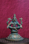 4″ Yoga Narasimha | Handcrafted Panchaloha | Green Patina