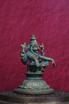 4″ Yoga Narasimha | Handcrafted Panchaloha | Green Patina