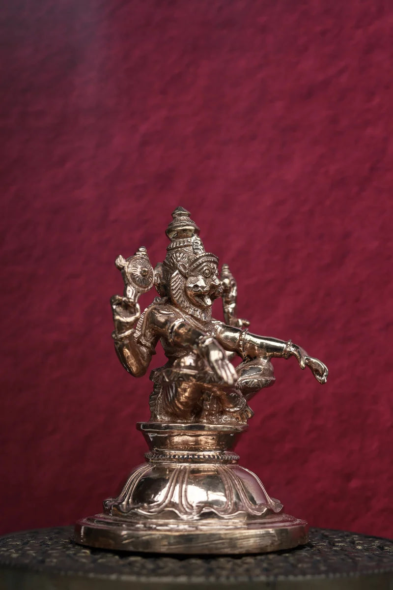 4″ Yoga Narasimha | Handcrafted Panchaloha | Polished Finish