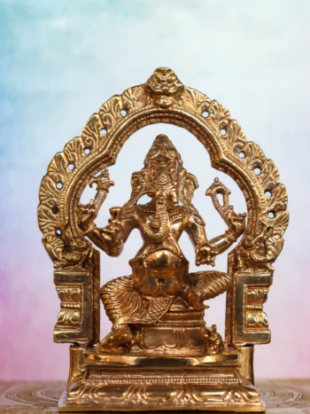 5″ Lord Ganesha Idol with Arch | Handcrafted Panchaloha