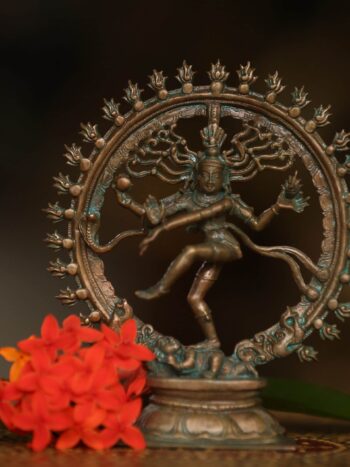6″ Nataraja - Dancing Lord Shiva  | Handcrafted Panchaloha | Green Patina