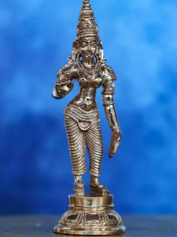 4″ Parvathi Devi Idol | Handcrafted Panchaloha