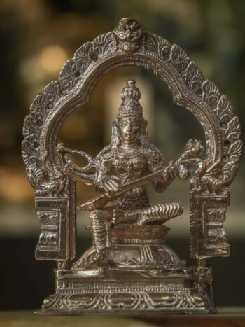 5″ Divine Saraswati with Arch | Handcrafted Panchaloha
