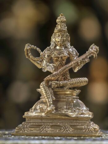 4″ Divine Saraswati | Handcrafted Panchaloha