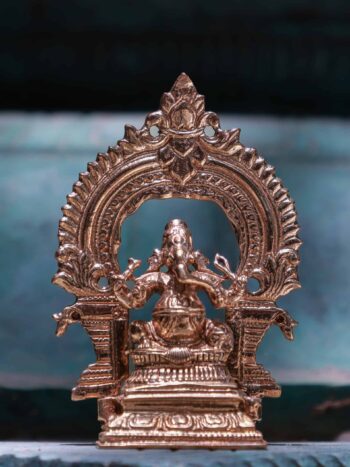 3″ Divine Ganesha Idol with Arch | Handcrafted Panchaloha
