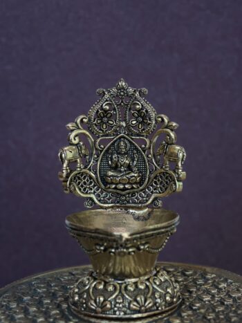 4″ Gajalakshmi Pooja Lamp | Super-Fine Handcrafted Brass
