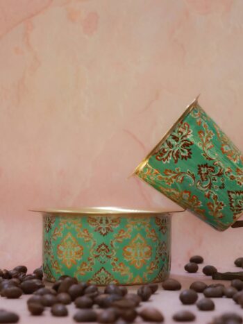 Royal Green Enamel Brass Dabara Set | Handcrafted Brass