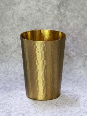 4.5″ Hammered Brass Tumbler | Handcrafted Drinkware