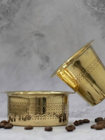 Line Engraving Brass Dabara Set | Handcrafted Brass