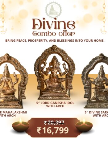Sacred Trinity: Ganesha, Lakshmi & Saraswati with Arch | Divine Special Combo