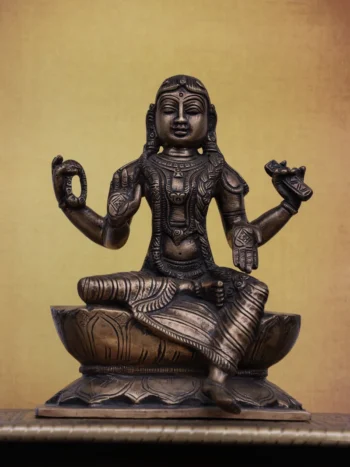 8″ Bala Tripura Sundari | Handcrafted Brass | Antique Brown Finish