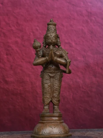 6″ Hanuman (Anjali Mudra) | Handcrafted Panchaloha | Wood Patina