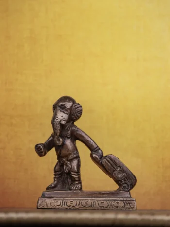3″ Suitcase Ganesha (Modern) | Handcrafted Brass | Antique Brown Finish