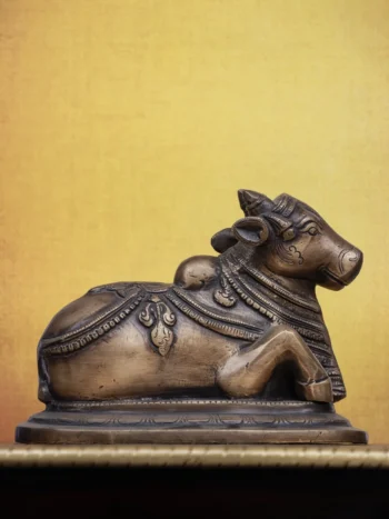 5″ Temple Nandi | Handcrafted Brass | Antique Brown Finish