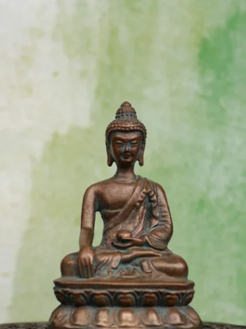 3″ Meditating Buddha | Handcrafted Panchaloha | Green Patina Finish
