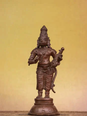 6″ Hanuman with Veena (Rare Form) | Handcrafted Panchaloha | Wood Patina