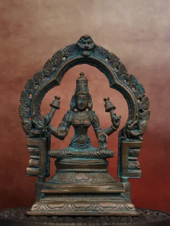 5″ Divine Mahalakshmi with Arch | Handcrafted Panchaloha | Green Patina