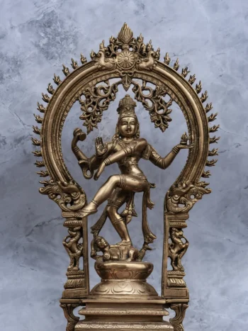 17″ Divine Nataraja with Arch | Handcrafted Brass | Metal Finish