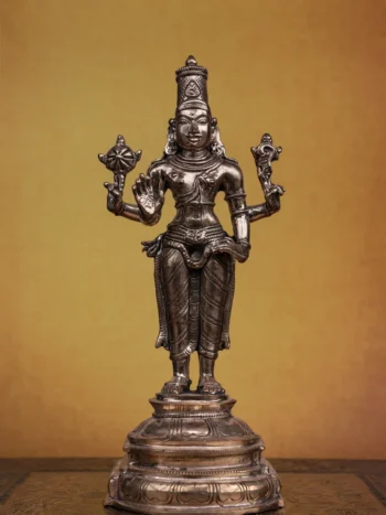 8.5″ Perumal Statue | Handcrafted Panchaloha | Polished Finish