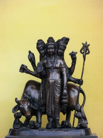 8″ Dattatreya | Handcrafted Brass | Brown Finish