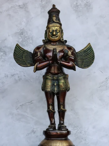 21″ Garudan (Divine Mount of Vishnu) | Handcrafted Brass | Brown Finish