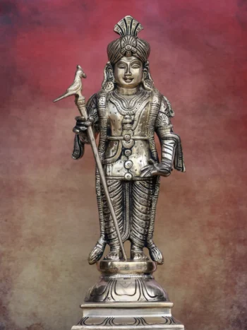12″ Raja Alangara Murugan (Palani) | Handcrafted Brass | Polish