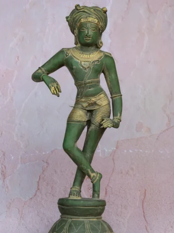 15″ Rishabadevar | Handcrafted Brass | Green Finish