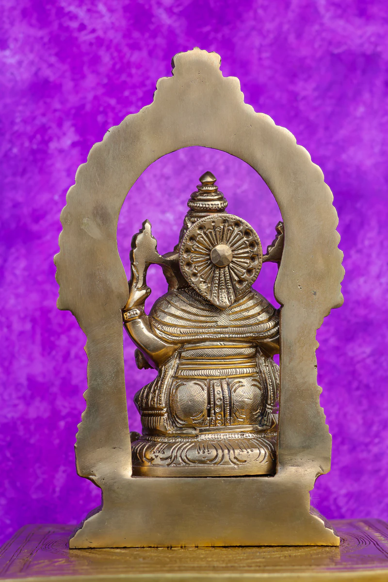 8″ Ganesha with Arch | Handcrafted Brass | Fine Work - Image 4
