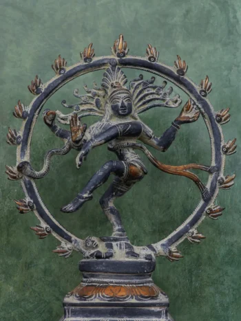 9″ Cosmic Nataraja | Handcrafted Brass | Stone Gray Finish