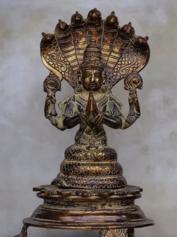 10″ Divine Patanjali | Handcrafted Brass | Antique Brown Finish