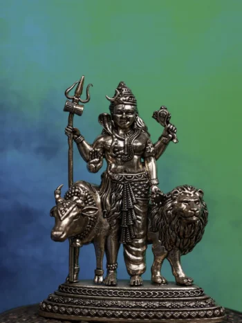 4″ Ardhanareeswar Idol for Pooja & Home Décor | Super Fine Brass | Antique Polish