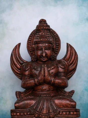 9″ Sacred Sitting Garudan Idol for Pooja & Home Décor | Handcrafted Wood Carving