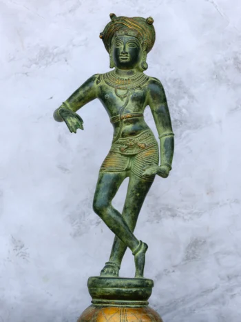 15″ Rishabadevar | Handcrafted Brass | Green & Gold Finish